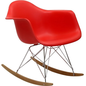 Modway Rocker Lounge Chair in Red - All