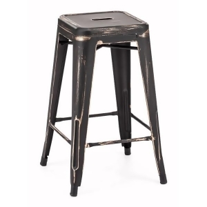 Zuo Marius Counter Stool Antique Black Gold Set of 2 - All