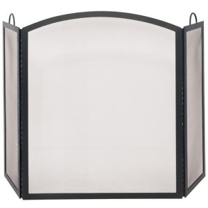 Uniflame S-1506 3 Fold Black Wrought Iron Arch Top Medium Screen - All