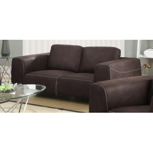 Monarch Specialties Chocolate Brown Tan Contrast Micro-Suede Love Seat I 8512Br - All