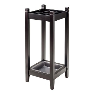 Winsome Wood Jana Umbrella Stand with Metal Tray - All