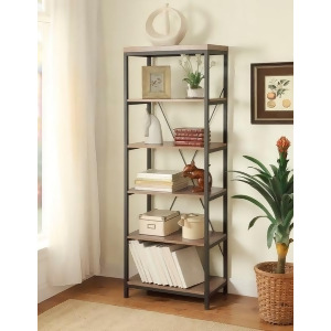Homelegance Daria Bookcase 26 W In Metal Frame With Grey Weathered Wood - All