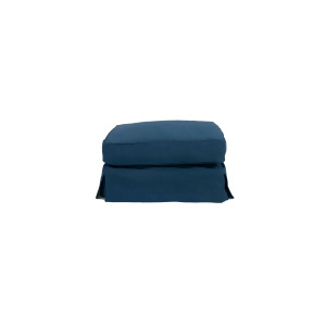 Sunset Trading Americana Ottoman With Slipcover in Indigo Blue - All