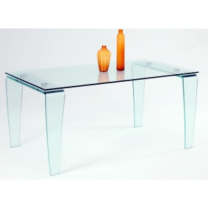 Chintaly Vera Dining Table In Clear Glass - All