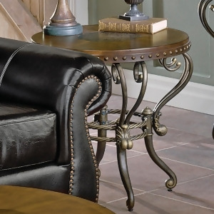 Homelegance Copeland Round End Table w/ Metal Base - All