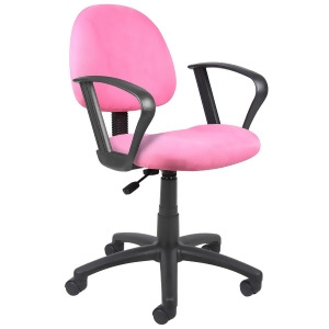 Boss Chairs Boss Pink Microfiber Deluxe Posture Chair w/ Loop Arms - All