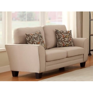 Homelegance Adair Love Seat With 2 Pillows In Beige Fabric - All