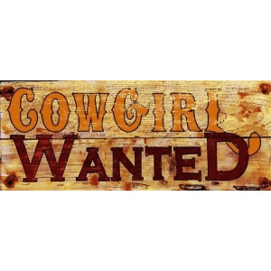 Red Horse Cowgirl Wanted Sign - All