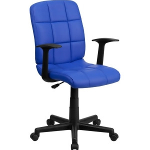 Flash Furniture Mid-Back Blue Quilted Vinyl Task Chair w/ Nylon Arms Go-1691-1 - All