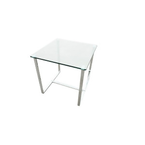 Allan Copley Designs Edwin Square End Table w/ Glass Top on Chrome Plated Base - All