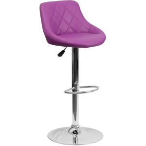 Flash Furniture Contemporary Purple Vinyl Bucket Seat Adjustable Height Bar Stoo - All