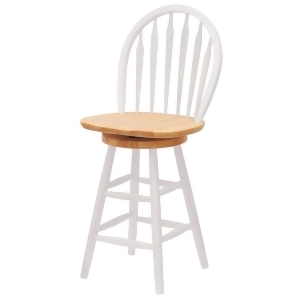 Winsome Wood Windsor 24 Inch Swivel Stool in Natural White - All