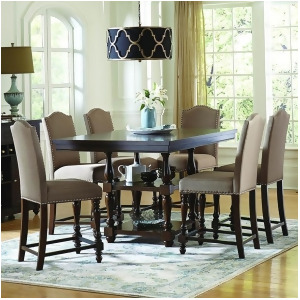 Homelegance Benwick 7 Piece Counter Height Table Set w/Storage Base in Dark Cher - All