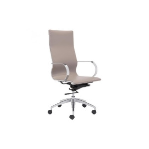 Zuo Glider Hi Back Office Chair Taupe Set of 2 - All