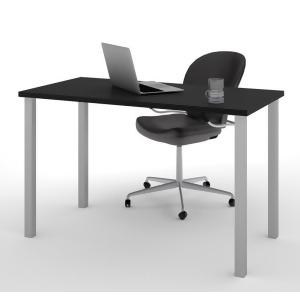 Bestar Table With Square Metal Legs In Black - All