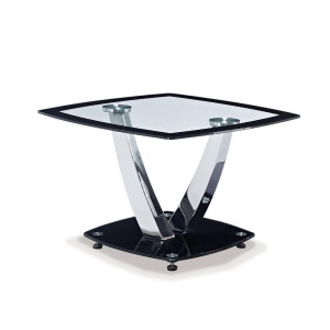 Global Usa T716 Square Glass End Table w/ Chrome Legs - All