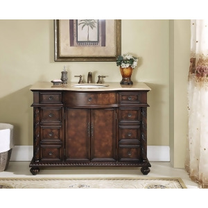 Stufurhome 48 Amelia Single Sink Vanity With Travertine Marble Top - All