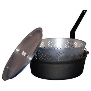 King Kooker 6 Qt. Cast Iron Pot with Basket and Aluminum Lid - All