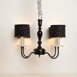 Yessica's Collection 4 Arm Black And Silver Chandelier With Black Dazzle Mini Dr - All