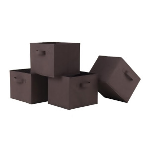 Winsome Wood Capri Set of 4 Foldable Chocolate Fabric Baskets - All
