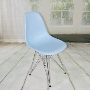 Mod Made Paris Tower Collection Side Chair With Chrome Leg In Blue Set of 2 - All