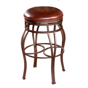 American Heritage Bella Backless Stool in Pepper w/ Bourbon Leather - All