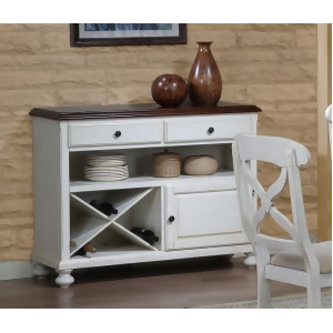 Sunset Trading Andrews Server in Antique White with Warm Chestnut Top - All