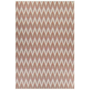 Couristan Monaco Avila Rug In Coral-Ivory-Pewter - All