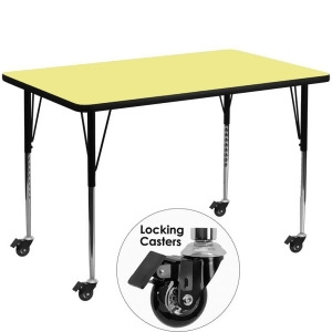 Flash Furniture Mobile 36 X 72 Rectangular Activity Table With Yellow Thermal - All