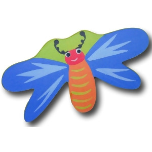 One World Dragonfly Blue and Green Back Wooden Drawer Pulls Set of 2 - All