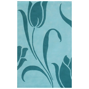 Noble House Floral Collection Rug in Light Blue - All