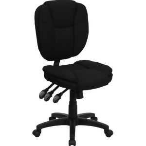 Flash Furniture Mid-Back Black Fabric Multi-Functional Ergonomic Task Chair Go - All