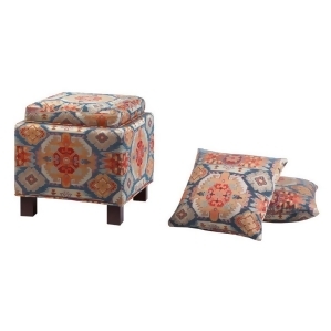 Madison Park Shelley Square Storage Ottoman with Pillows In Red - All