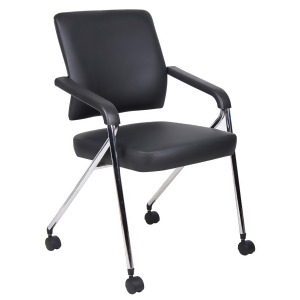 Boss Chairs Boss Black Caressoft Plus Training Chair w/ Chrome Frame / Pack of 2 - All