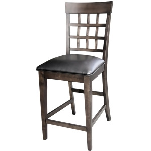 A-america Bristol Point Lattice Back Counter Chair Warm Grey Finish Set of 2 - All