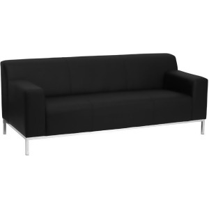 Flash Furniture Hercules Definity Series Contemporary Black Leather Sofa w/ Stai - All