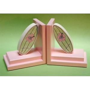 One World Girl Surfboard Bookends with Pink Base - All