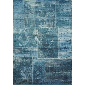 Kalora Antika Brilliant Teal Patchwork Floor Cloth Rug-H290/113 170240 - All