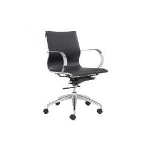 Zuo Glider Low Back Office Chair Black Set of 2 - All