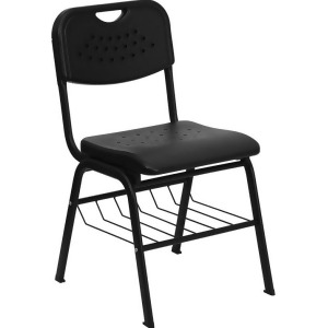 Flash Furniture Hercules Series 880 lb. Capacity Black Plastic Chair w/ Black Po - All