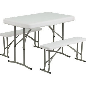 Flash Furniture Plastic Folding Table And Benches - All