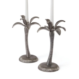 Go Home Pair of Palm Tree Candlesticks - All