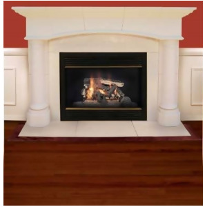 American Gas Log Jefferson Thin Cast Stone Mantel In Almond With Solid Hearth Wi - All