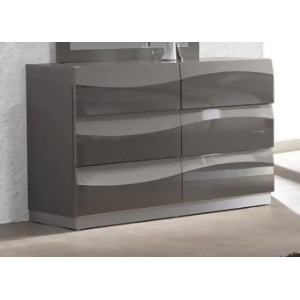 Chintaly Delhi 6 Large Drawer Dresser In Grey - All