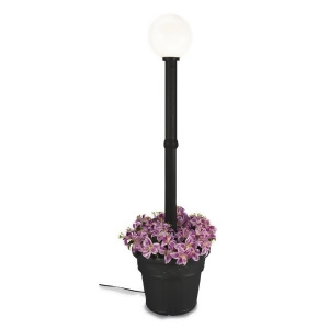 Patio Living Concepts Milano 82 Inch Black w/ White Globe Lantern Planter - All