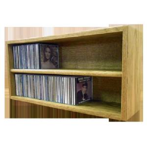 Wood Shed Solid Oak Desktop / Shelf Cd Cabinet 124 Cd Capacity - All