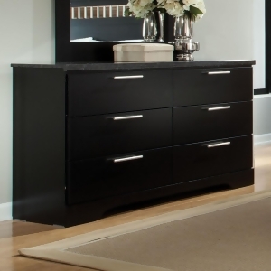 Standard Furniture Atlanta 6 Drawer Dresser in Ebony Black - All