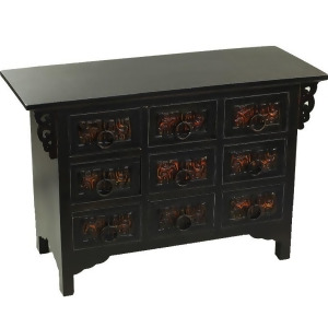 Entrada Gl77598 Dark Wooden Table With Multi Drawer - All