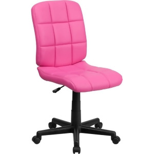 Flash Furniture Mid-Back Pink Quilted Vinyl Task Chair Go-1691-1-pink-gg - All