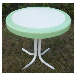 4D Concepts Metal Retro Round Table in Lime White Metal - All